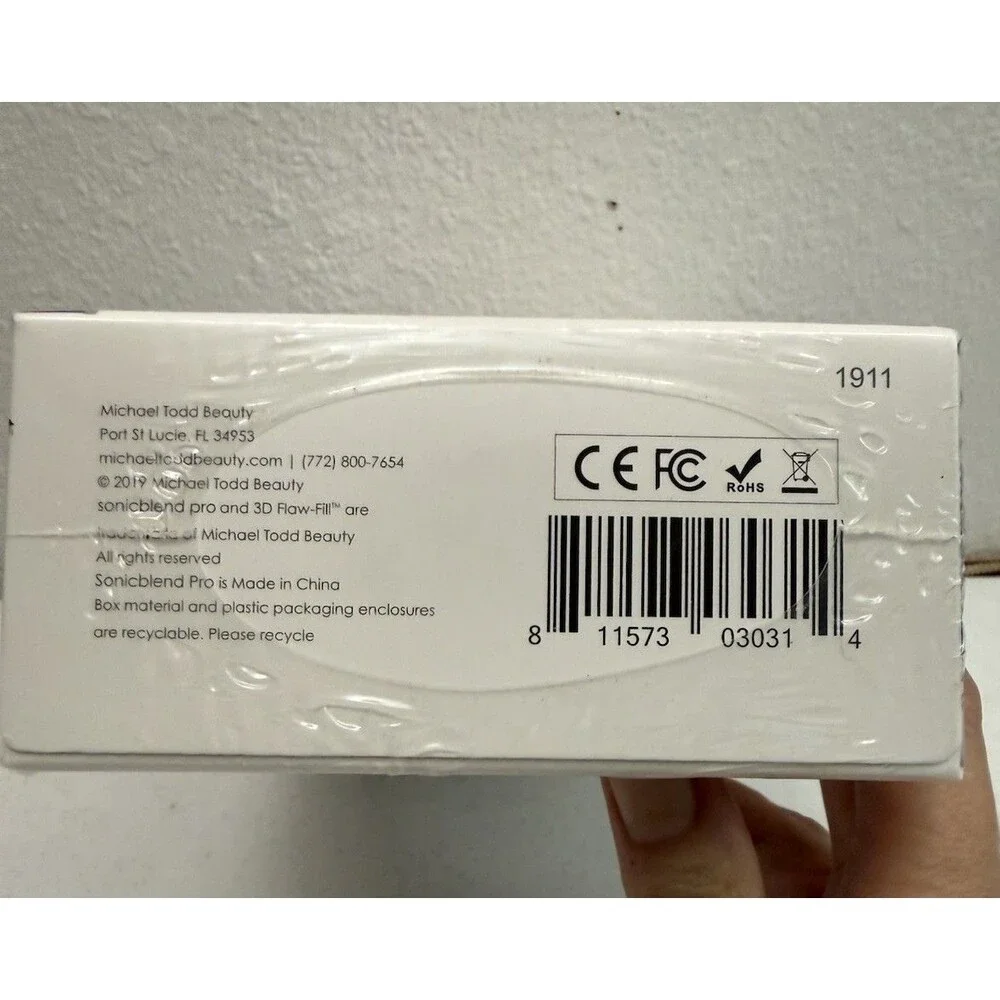 Michael Todd Beauty Sonicblend Pro Antimicrobial Sonic Makeup Brush White NIB